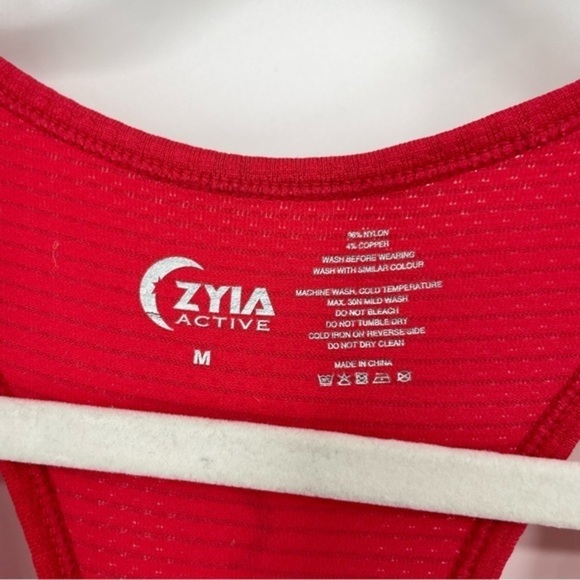 Zyia Red Pink Poppy Copper Infused Tank Odor Blocking Anti chafing M - Picture 3 of 8